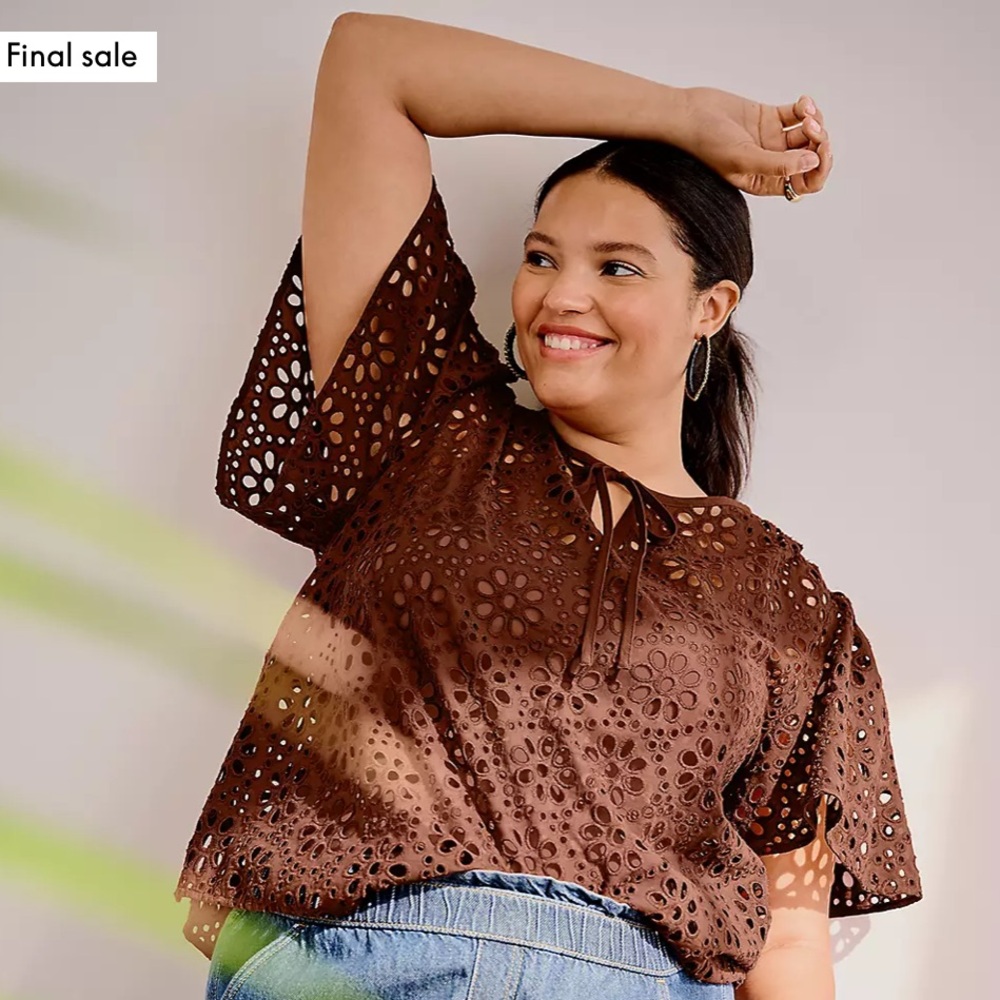 NWT lane Bryant eyelet top